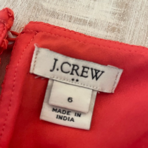 J Crew Coral Lace Lined Shift Dress with Scalloped Hem - Picture 5 of 9